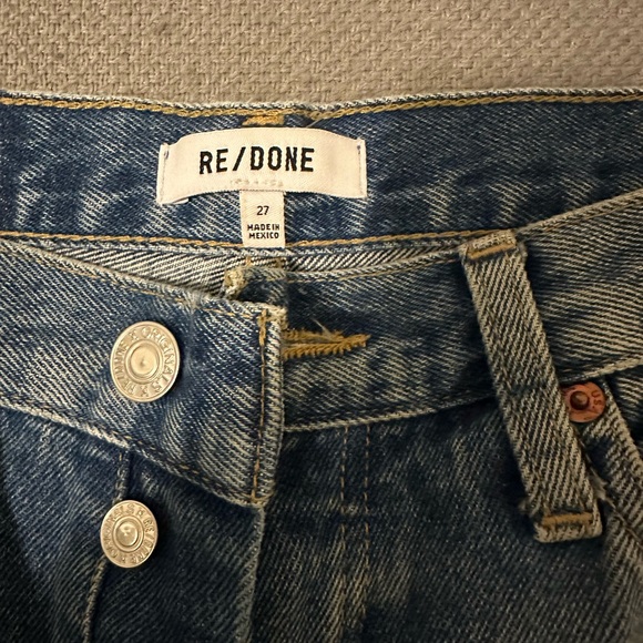 Re/done 90s High-Rise Relaxed Distressed Straight-Leg Jeans 27 - Picture 5 of 5